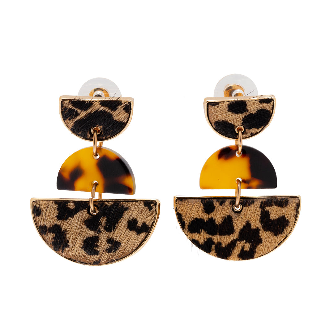 Half Moon Animal  Prints Earring